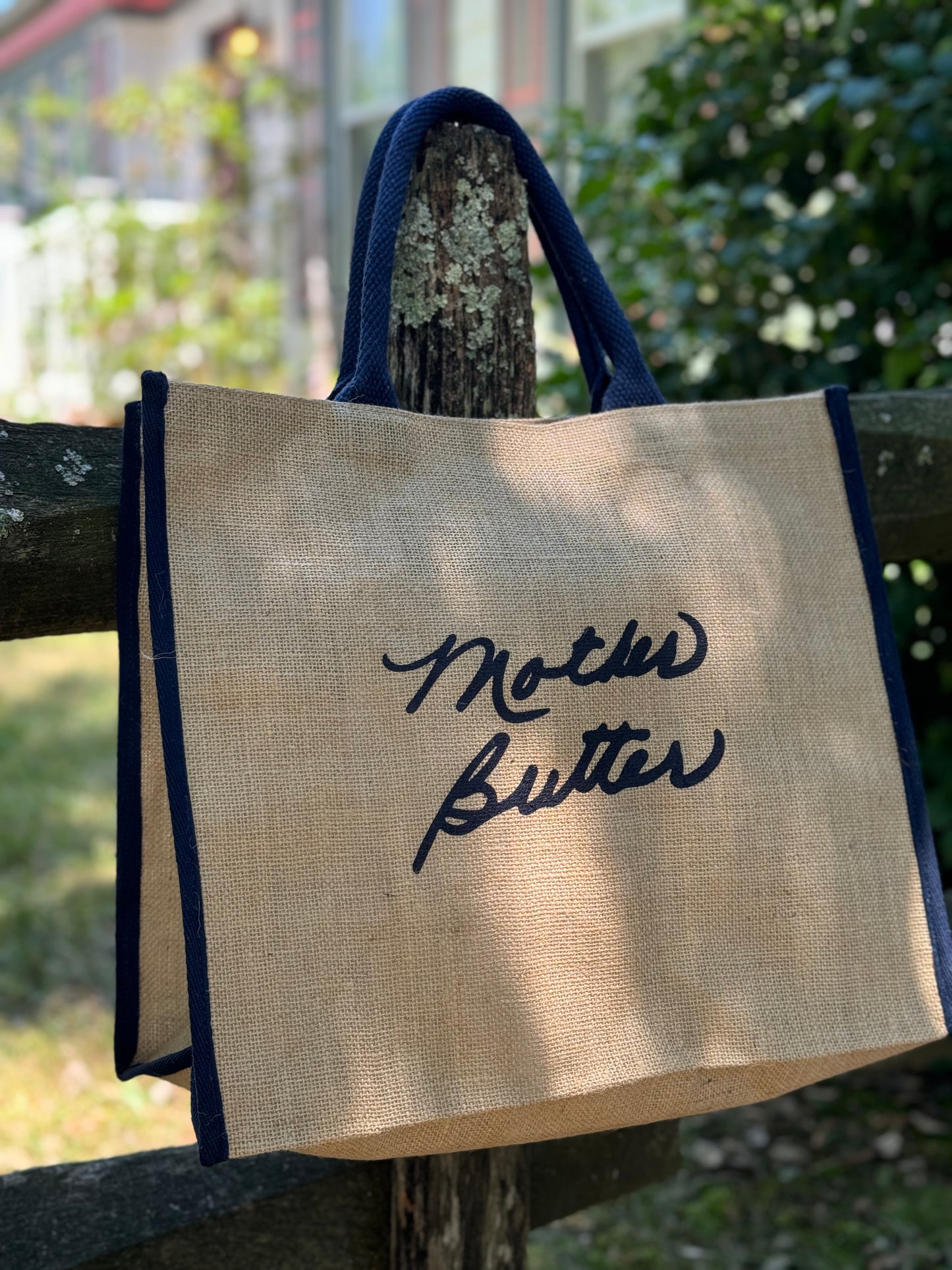 Mother Butter Farmers Market Jute Tote Bag